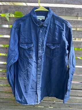Dapper Boi - Any Gender Blue Denim Button-Up Shirt